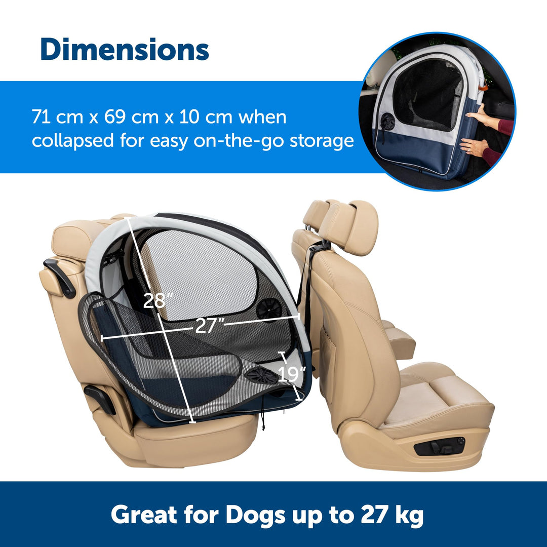 Faltbare Hundetransportbox Auto Fleece-Polster Sicherheitsgurt - Bild 7