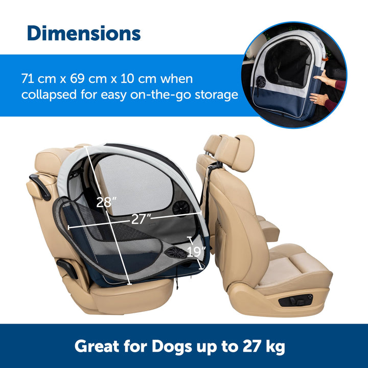 Faltbare Hundetransportbox Auto Fleece-Polster Sicherheitsgurt - Bild 7