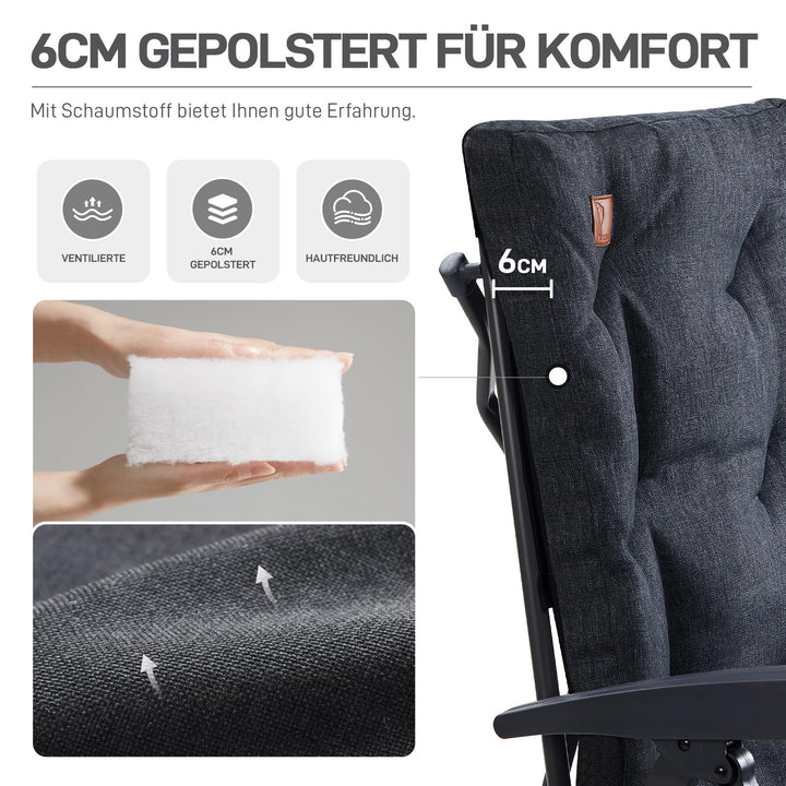 Campingstuhl faltbar gepolstert 4-fach verstellbar bis 150 kg - Bild 5