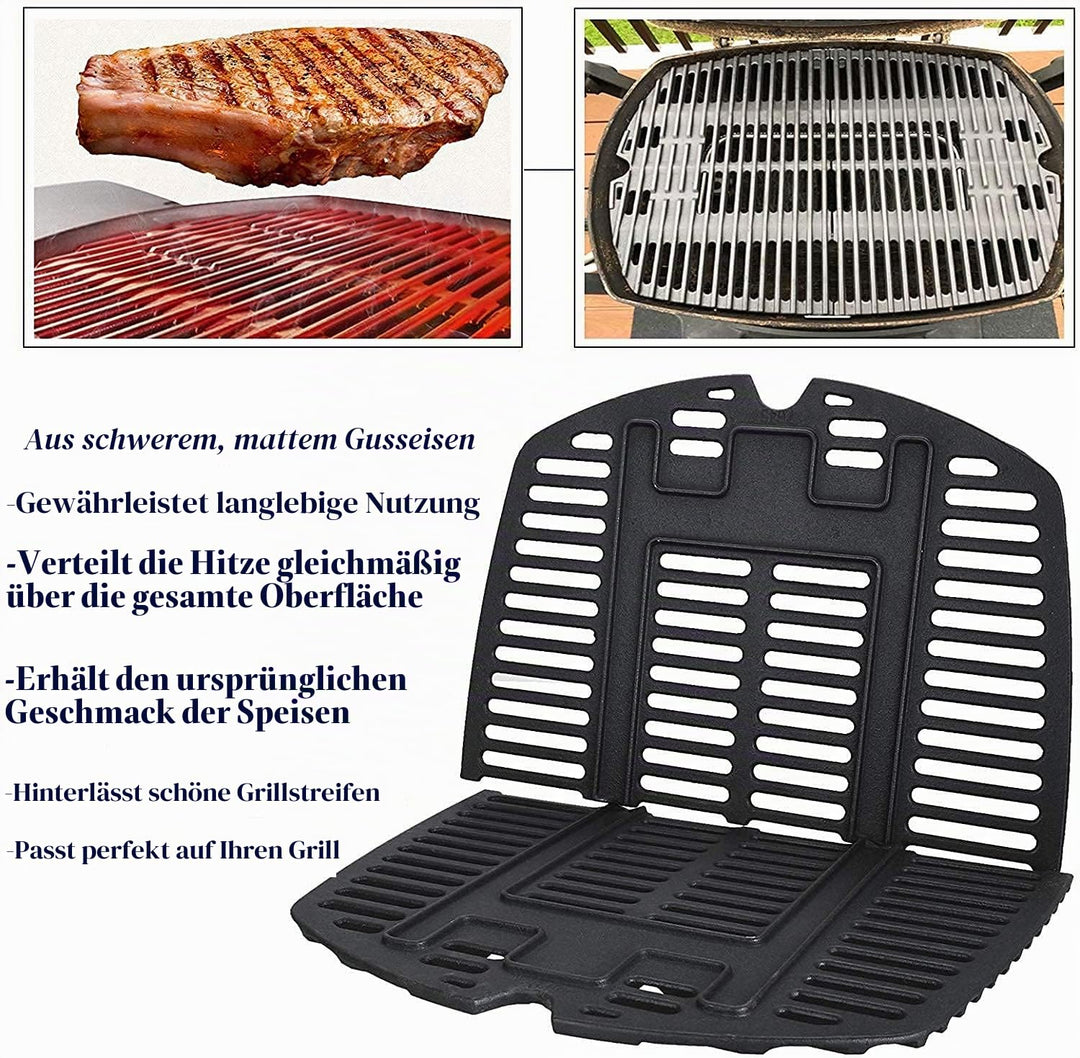 Grillrost Gusseisen 27,3x38,8 cm für Weber Q200/Q2000 Serie 2er-Set - Bild 5
