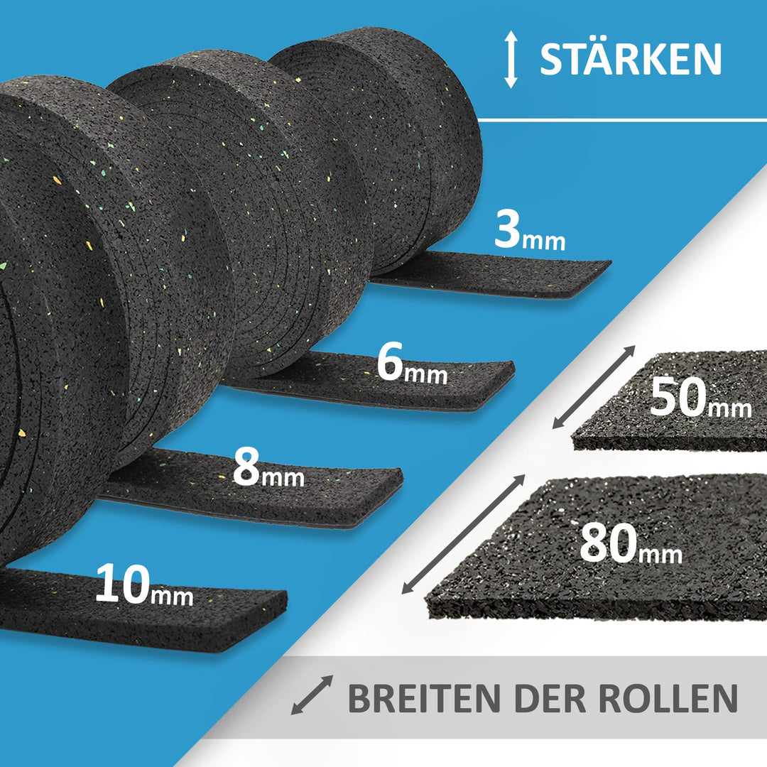 Terrassenpad Gummi-Rolle 10.000 x 80 x 6 mm Unterlage Terrassenbau - Bild 4