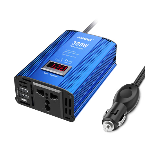 Wechselrichter 12V auf 230V 300W mit USB und LED-Anzeige