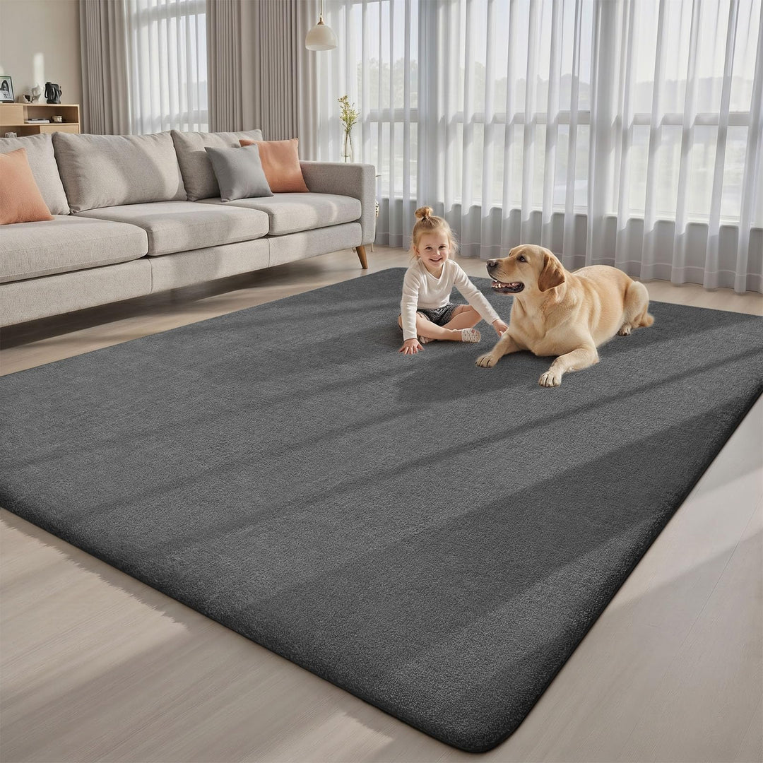Hochflor-Teppich Dunkelgrau Weich 240x300cm Wohnzimmer Schlafzimmer - Bild 7