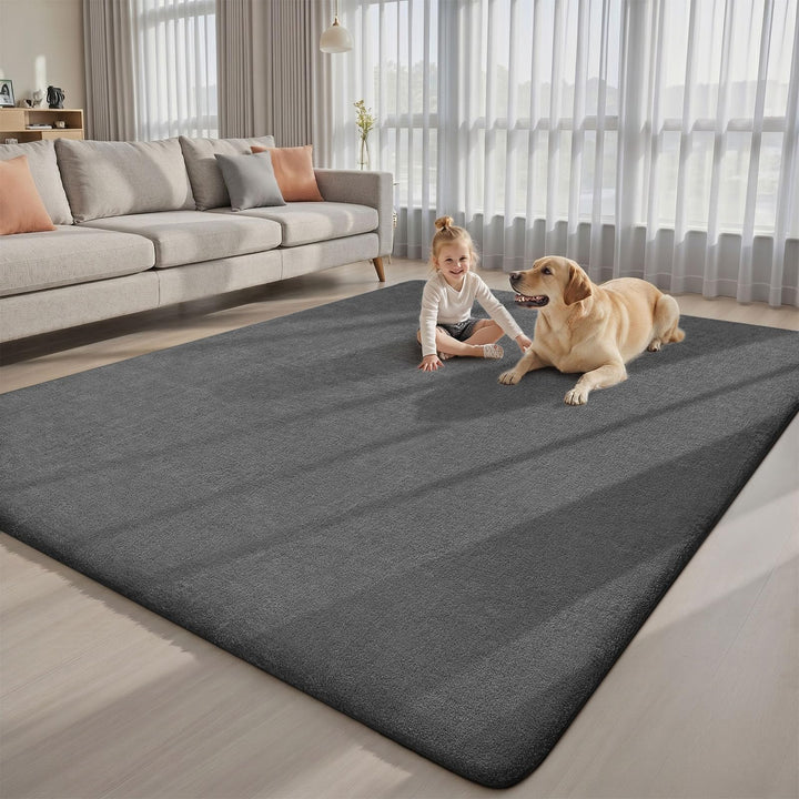 Hochflor-Teppich Dunkelgrau Weich 240x300cm Wohnzimmer Schlafzimmer - Bild 7