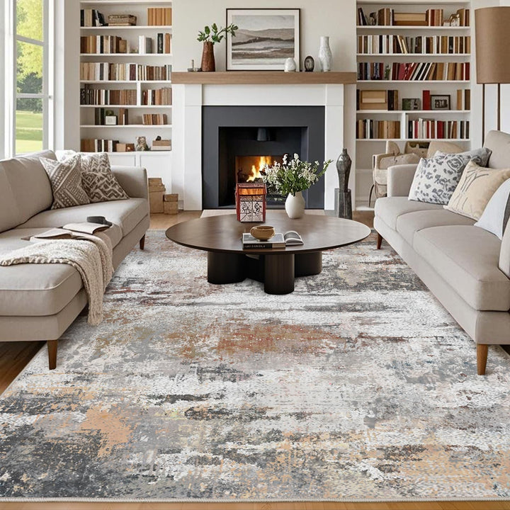 Kurzflor Teppich waschbar 160x230 cm abstraktes Muster rutschfest