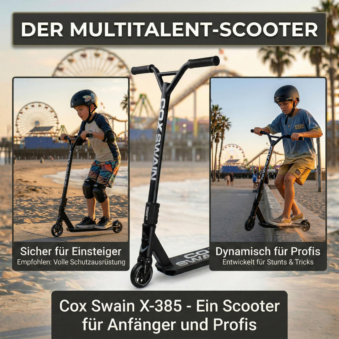 Stunt Scooter 100mm ALU-Kern ABEC9 Lager SCS Compression schwarz - Bild 8