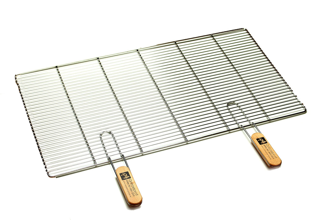 Grillrost Edelstahl 82x43 cm rechteckig mit abnehmbaren Griffen