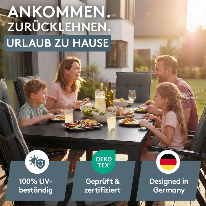 Hochlehner Auflagen 2er Set Anthrazit UV-beständig für Gartenstühle - Bild 5
