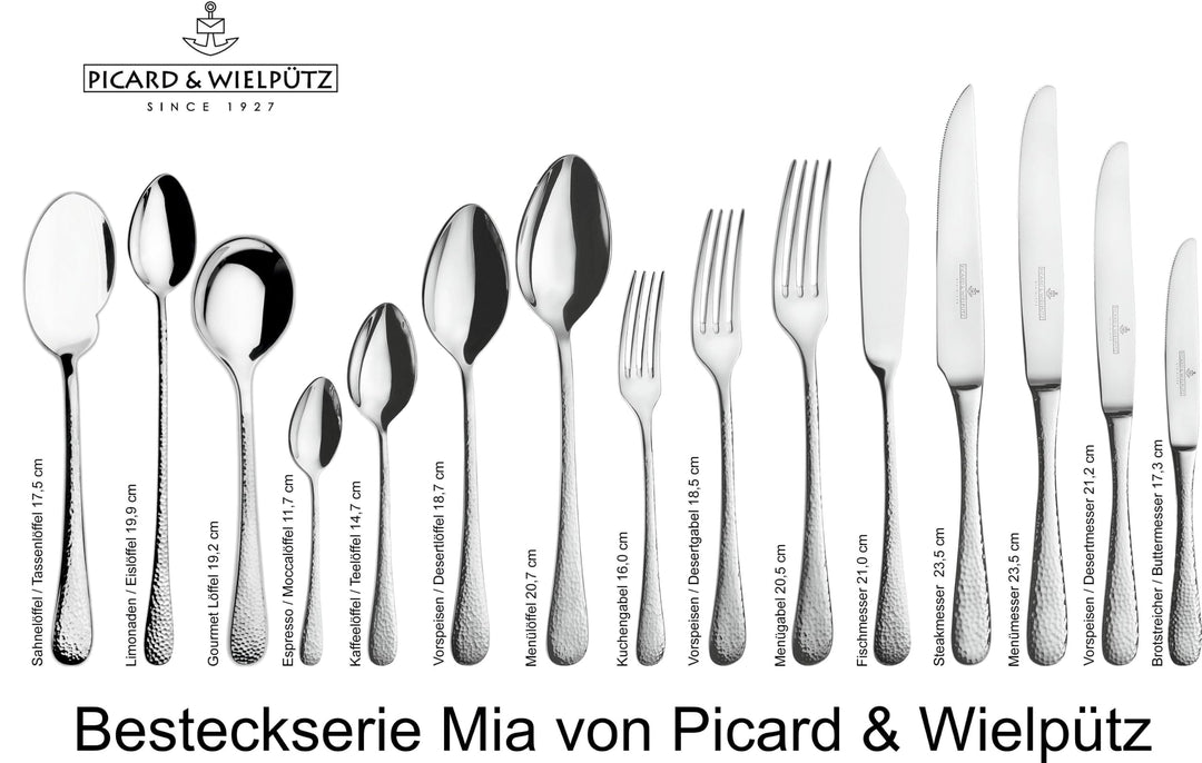Dessertgabeln 6er-Set Edelstahl 18/10 Hammerschlag-Design poliert - Bild 3