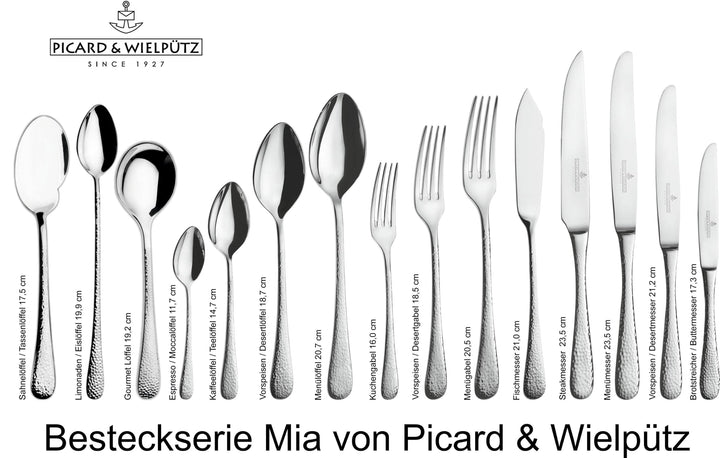 Dessertgabeln 6er-Set Edelstahl 18/10 Hammerschlag-Design poliert - Bild 3