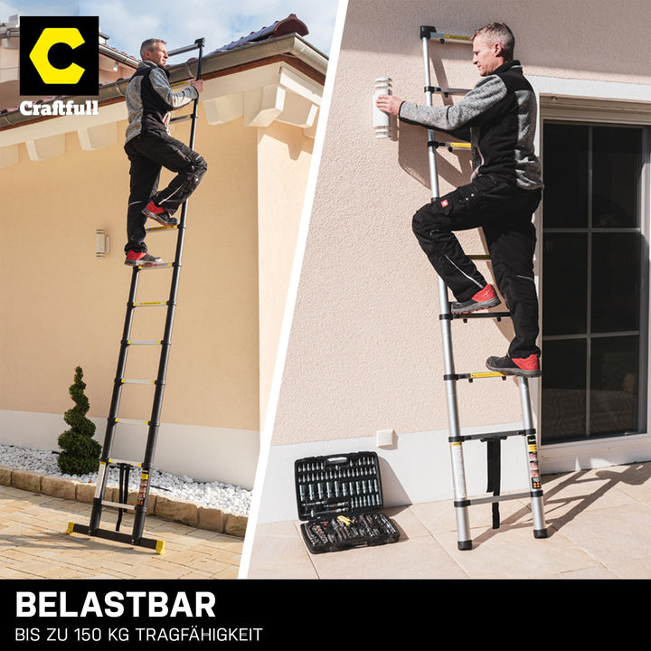 Teleskopleiter Aluminium 2 m ausziehbar bis 150 kg belastbar - Bild 6