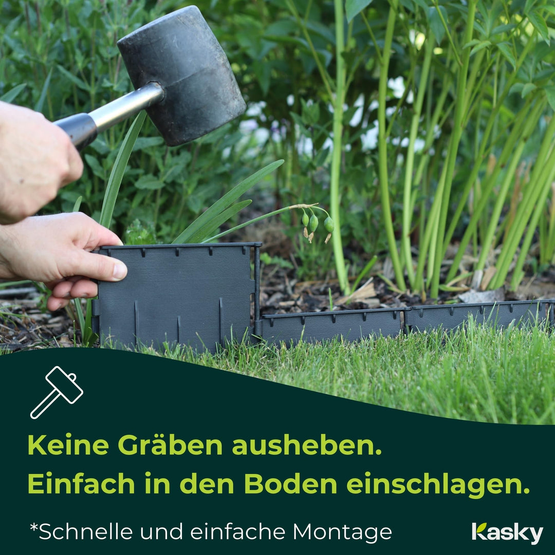Rasenkante Kunststoff flexibel 10,7 m Stecksystem schwarz - Bild 2