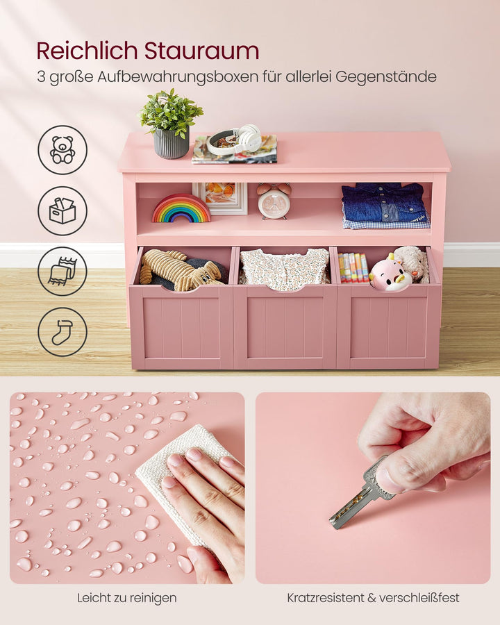 Kinderregal mit Rollen 3 Schubladen MDF 60 cm Spielzeugaufbewahrung - Bild 6
