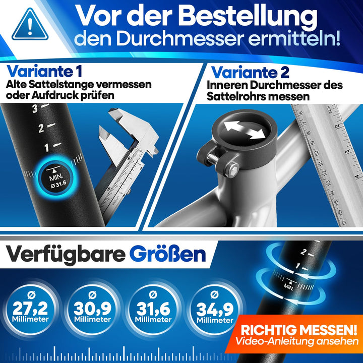 Gefederte Sattelstütze Parallelogramm 27.2/30.9/31.6/34.9mm Stoßdämpfung - Bild 6