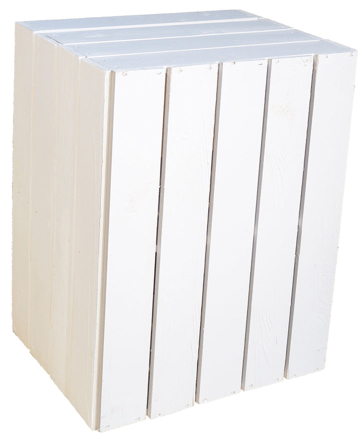 Obstkiste Holz Weiss mit Zwischenbrett 50x30x40 cm 3er Set - Bild 3