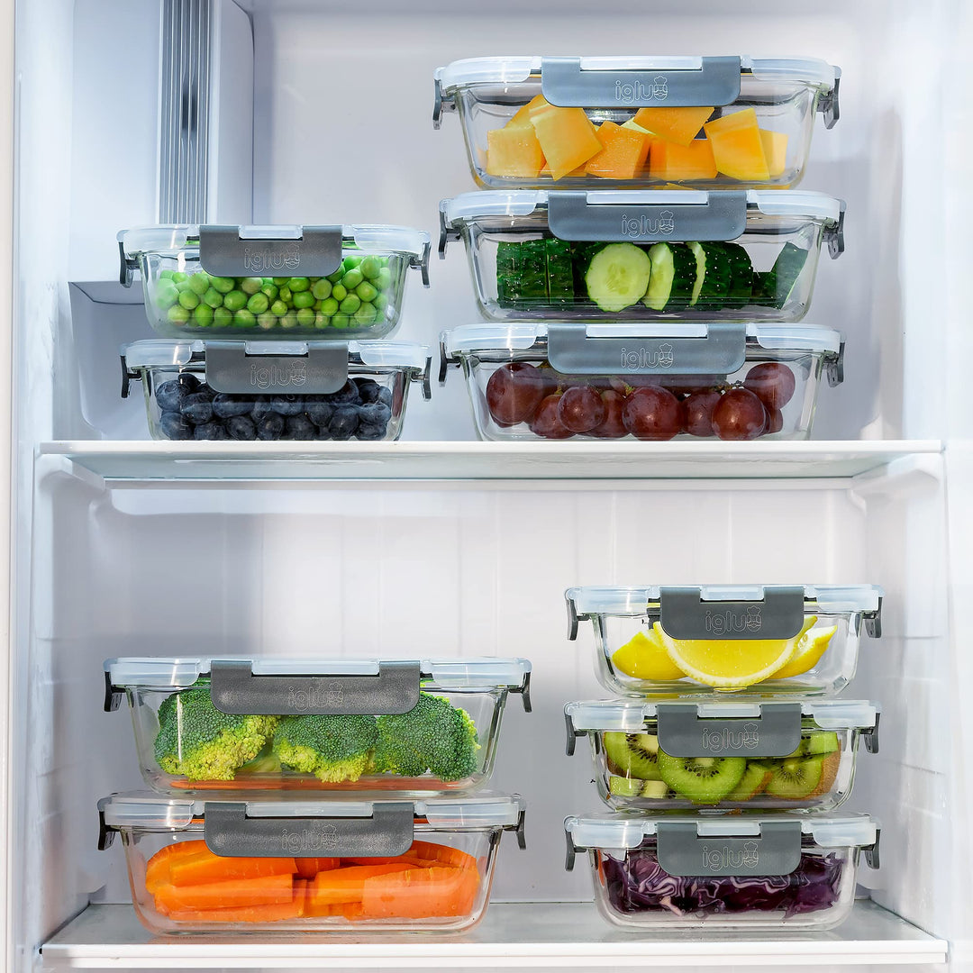 Meal Prep Boxen Glas 10er-Set Borosilikat 370 &amp; 1050ml