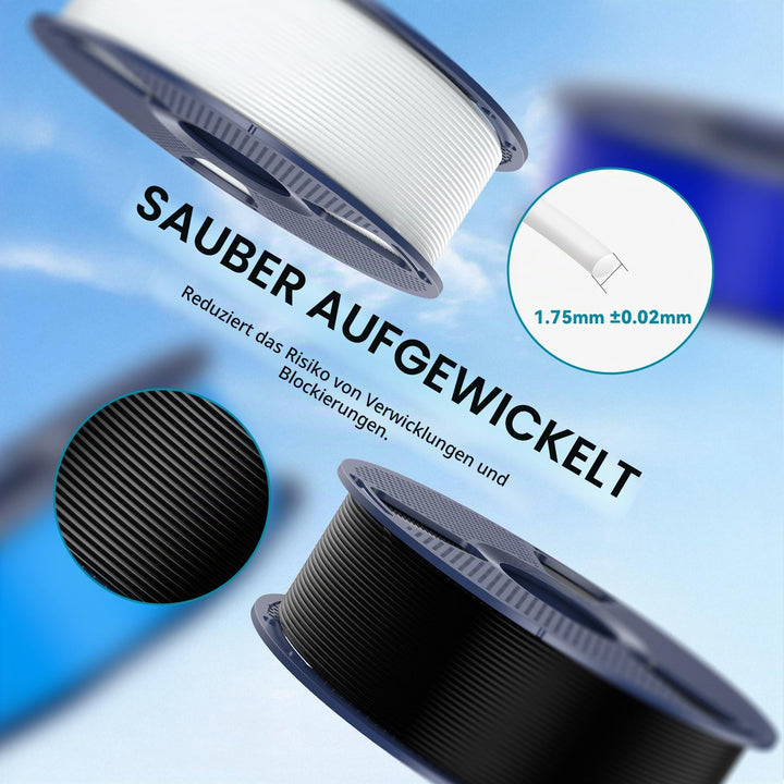 PLA Filament Grau 1.75mm 4x1kg Spulen vakuumverpackt - Bild 5