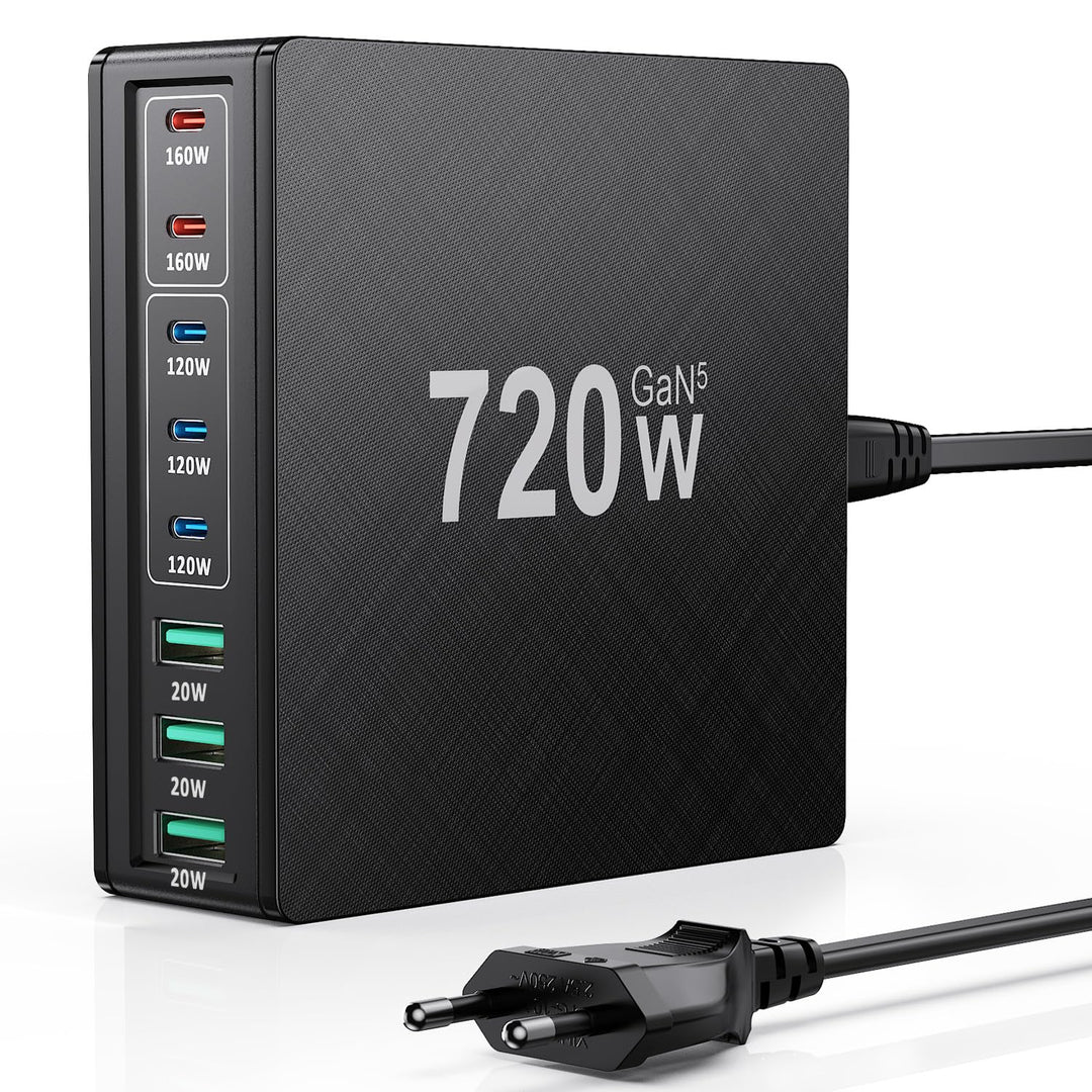 USB-C Ladestation 720W 8-Port mit 5x USB-C und 3x USB-A