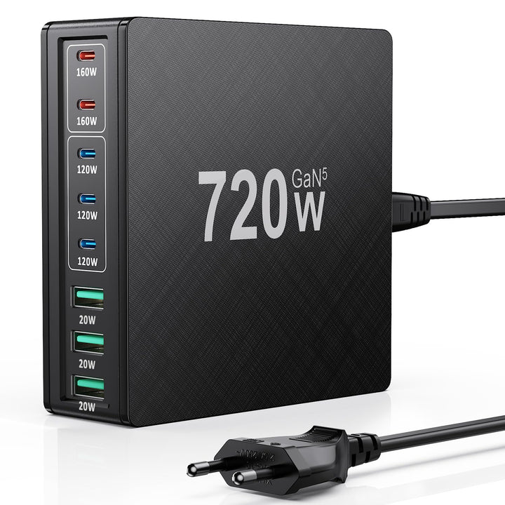 USB-C Ladestation 720W 8-Port mit 5x USB-C und 3x USB-A