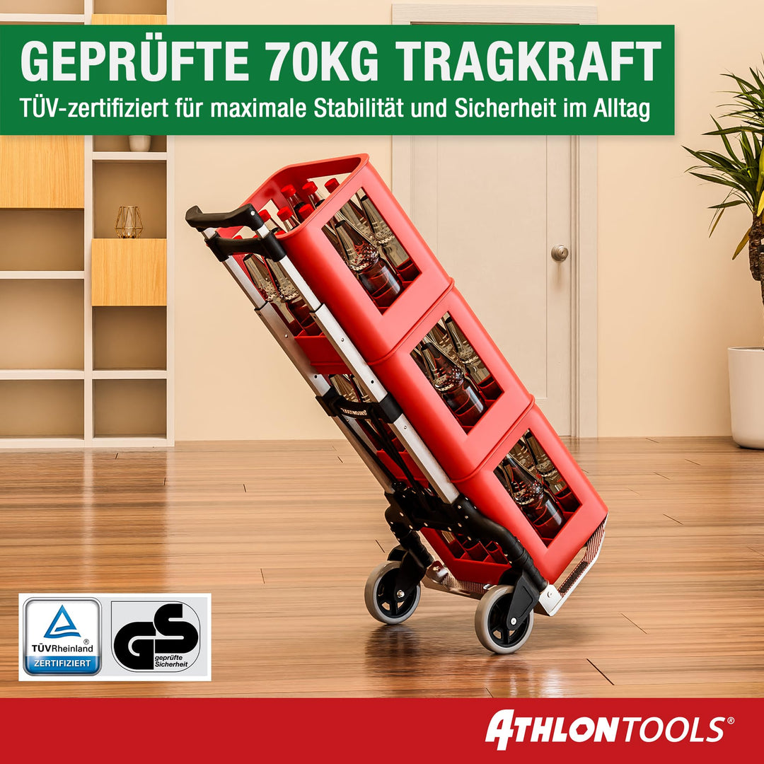 Transportkarre Aluminium klappbar 70 kg Teleskopgriff TÜV GS - Bild 5