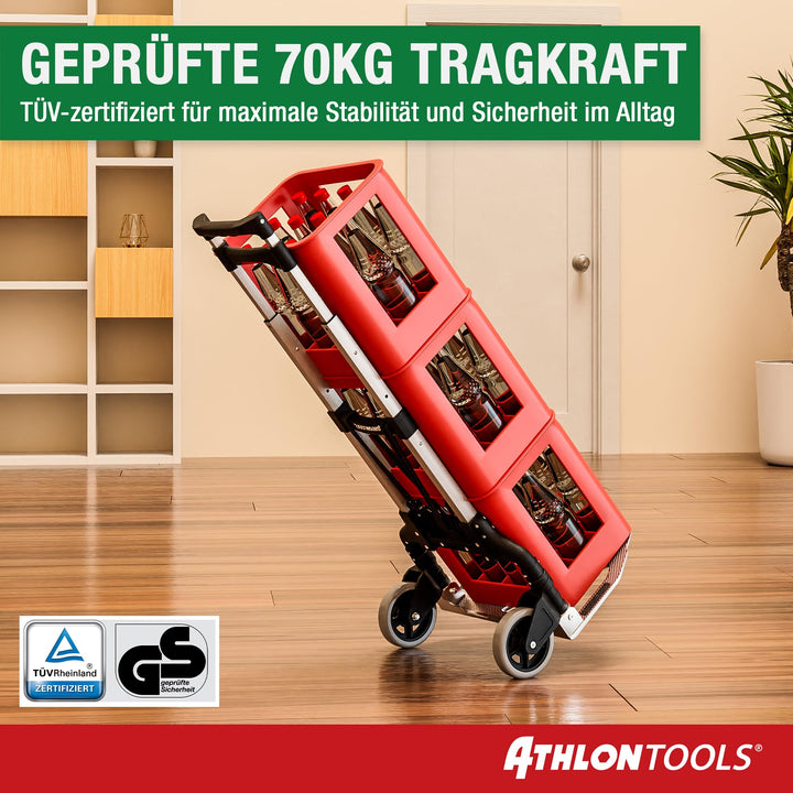 Transportkarre Aluminium klappbar 70 kg Teleskopgriff TÜV GS - Bild 5