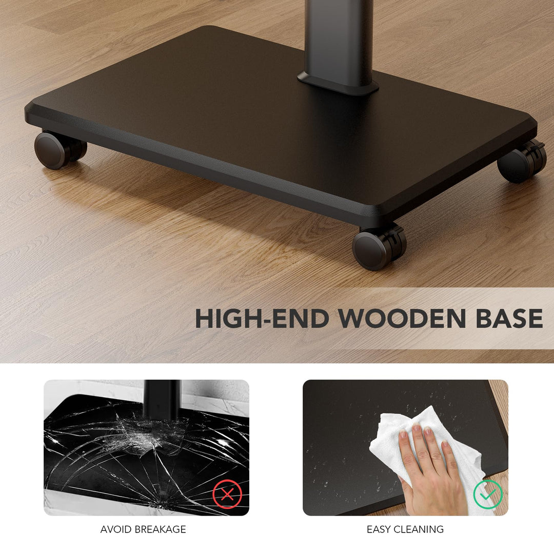 TV Bodenständer rollbar 27-65 Zoll schwenkbar höhenverstellbar VESA 400x400 - Bild 7