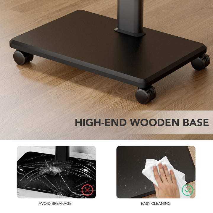 TV Bodenständer rollbar 27-65 Zoll schwenkbar höhenverstellbar VESA 400x400 - Bild 7