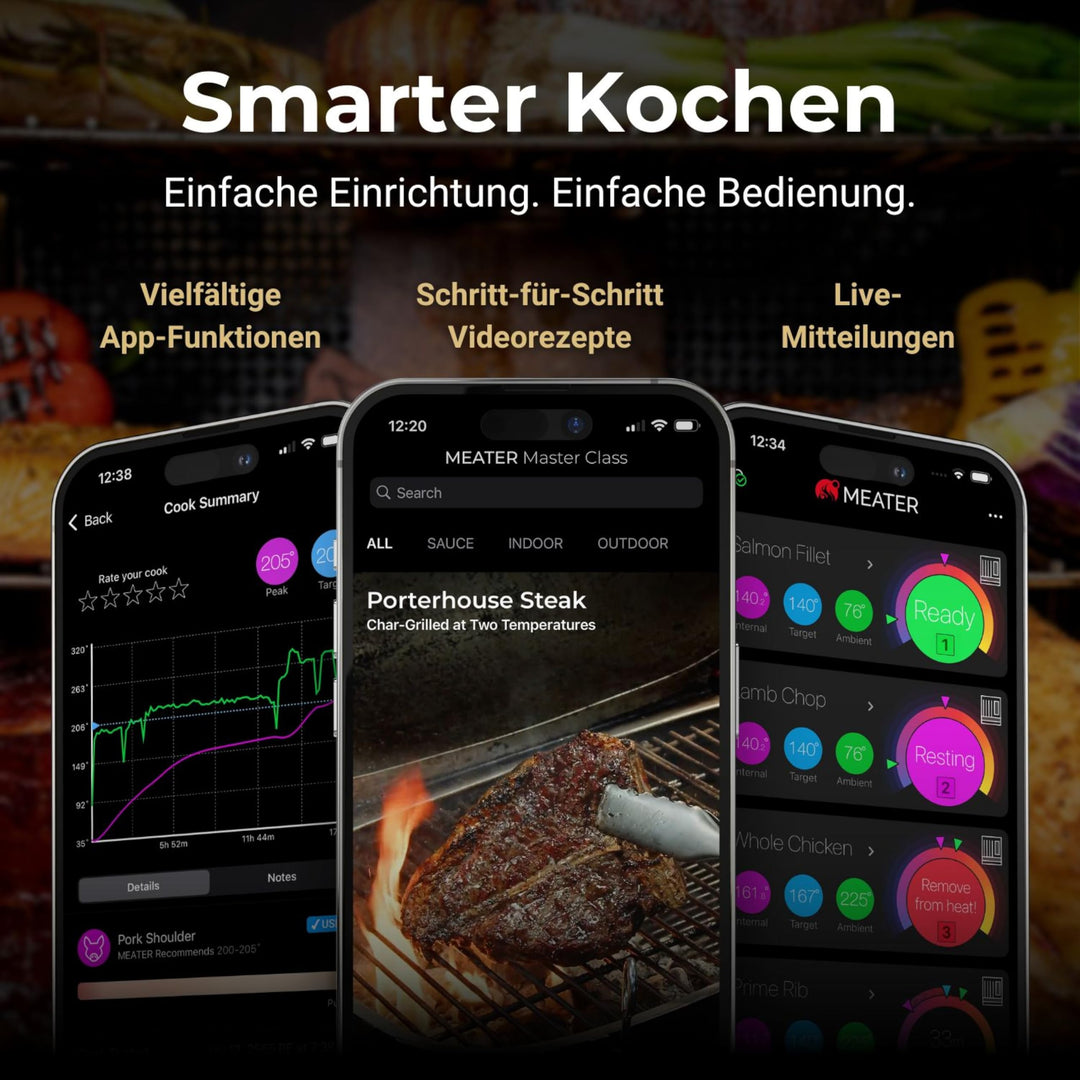 Kabelloses Fleischthermometer Bluetooth 50m Reichweite für Grill &amp; Ofen - Bild 3