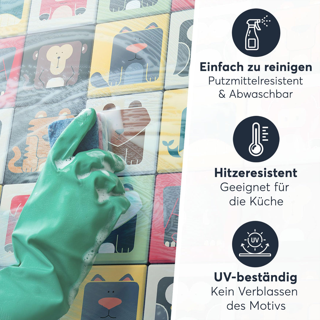 Fliesen-Aufkleber Zoo Maniac Vinyl 10x10 cm 72 Stück Kindermotiv - Bild 6