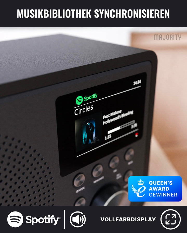 Internetradio DAB+ Bluetooth Spotify Connect USB schwarz kompakt - Bild 4