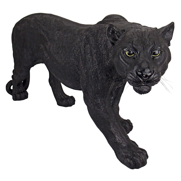Schwarzer Panther Gartenfigur Kunstharz mit Steinsplitt handbemalt - Bild 2
