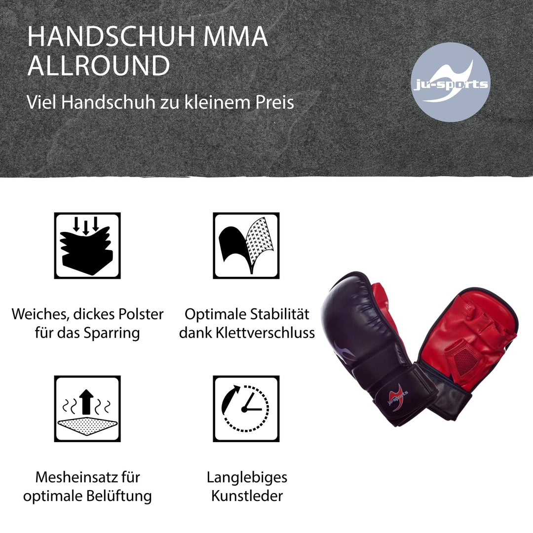 MMA Handschuhe Sparring Kunstleder Grösse L mit Daumenschutz - Bild 3