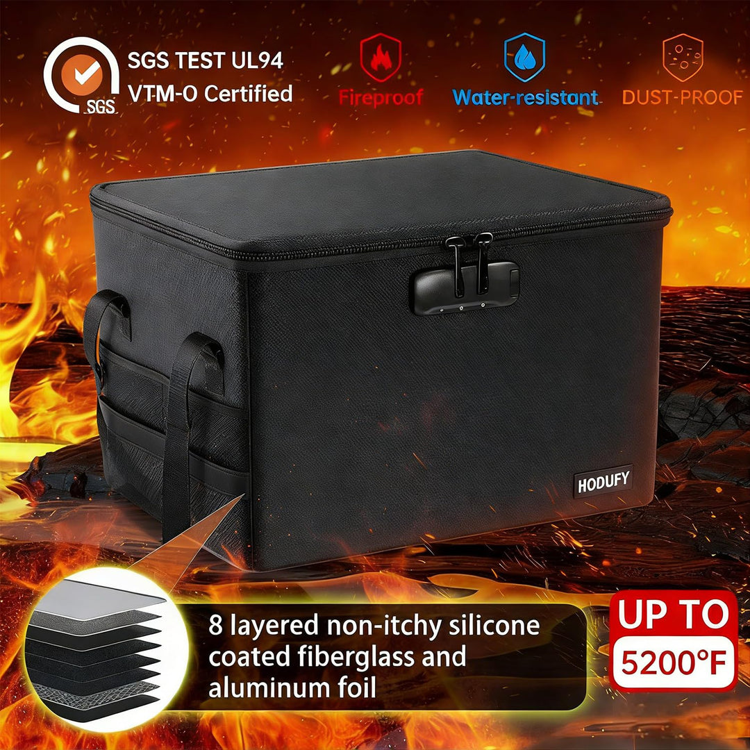 Feuerfeste Dokumentenbox 409x322x270mm Schloss 8-lagig wasserdicht - Bild 7