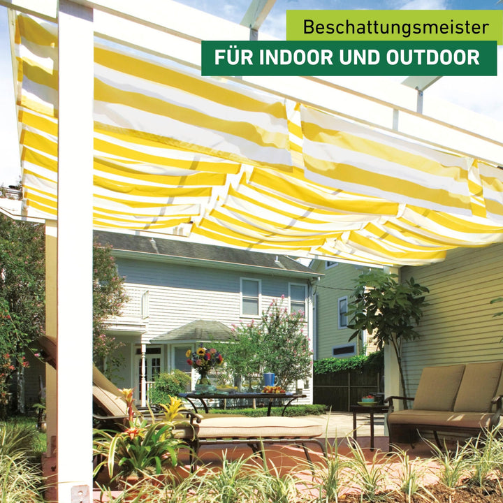 Sonnensegel Seilspanntechnik Polyester 420x140 cm gelb/weiss - Bild 2