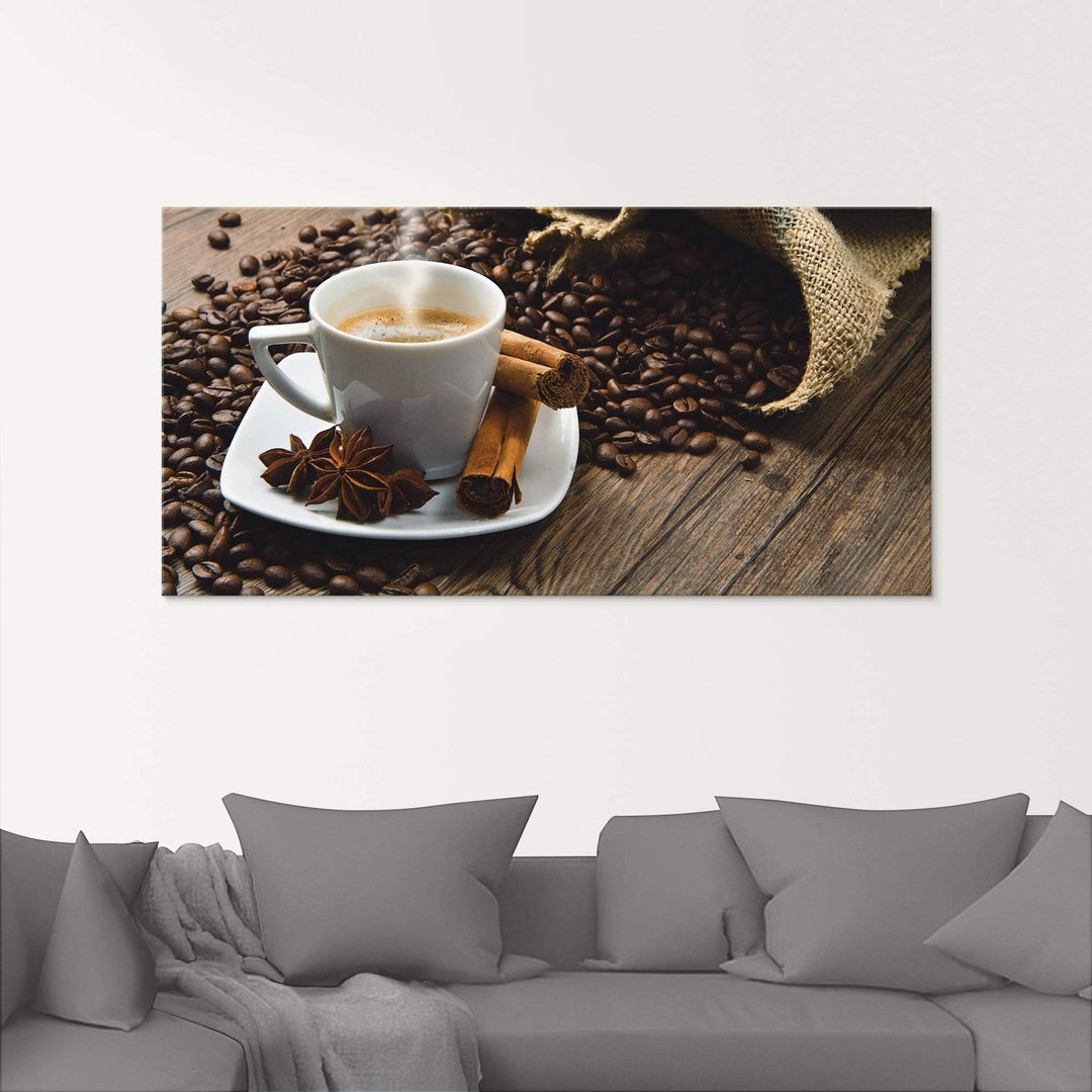 Glasbild Kaffeetasse &amp; Kaffeebohnen Hochformat 45x60 cm - Bild 5