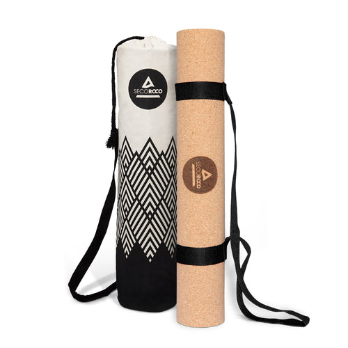 Yogamatte Kork & Kautschuk 5 mm rutschfest mit Tragetasche