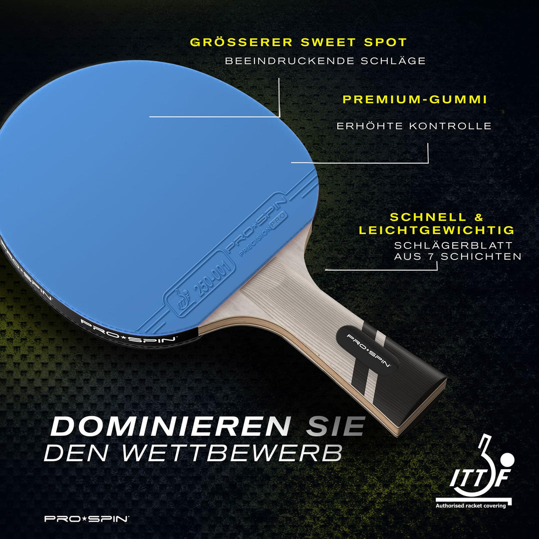 Tischtennisschläger Carbon 7-lagig ITTF-zugelassen 2er-Set mit Hülle - Bild 2