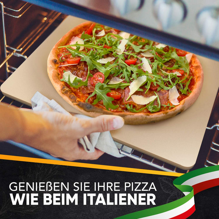 Pizzastein Set Cordierit rechteckig mit Schieber &amp; Rezeptbuch - Bild 6
