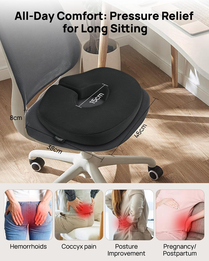 Sitzkissen Memory-Schaum Donut-Form mit Hohlraum 46x38x8 cm ergonomisch - Bild 2