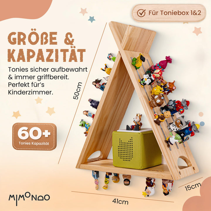 Tonie-Regal Holz für 60–80 Tonies stehend oder Wandmontage - Bild 2
