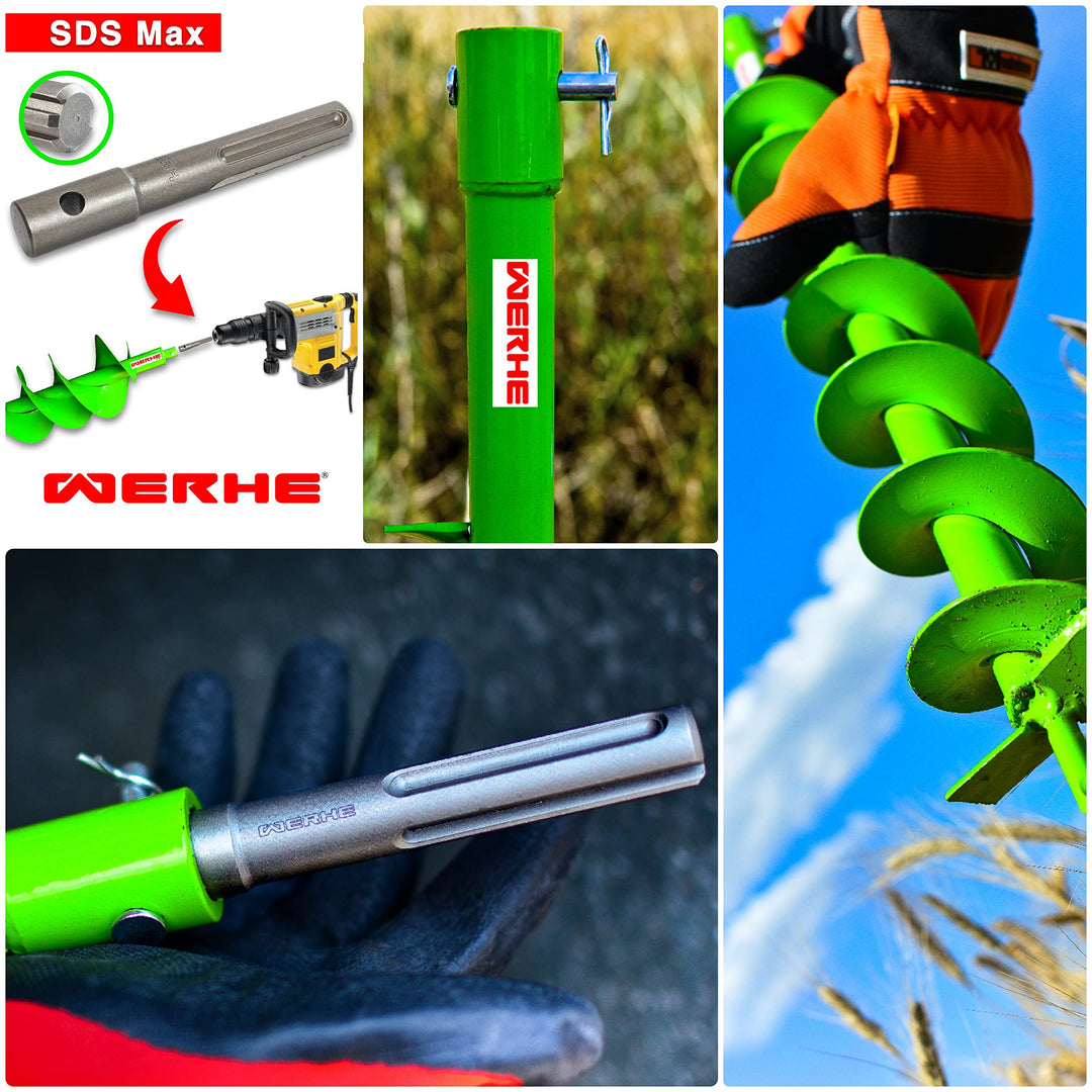 Erdbohrer 120 mm SDS Max Stahl für Zaunpfähle und Pflanzen - Bild 3