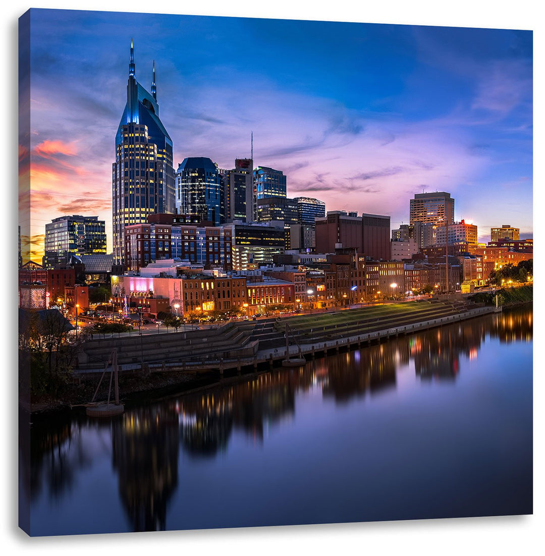Leinwandbild Nashville Skyline Panorama quadratisch 70x70 cm