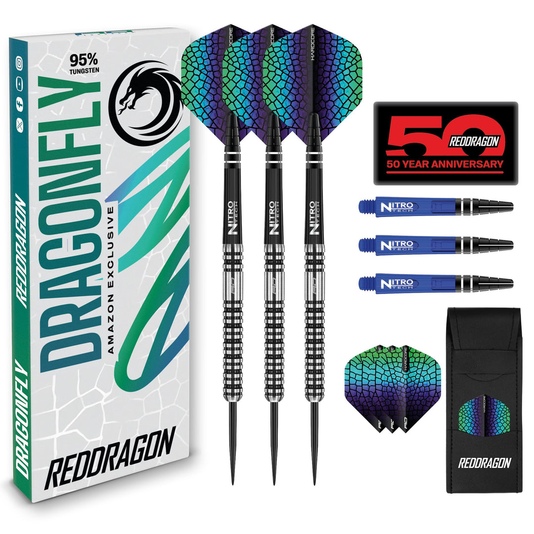 Steel Darts 95% Wolfram mit Flights und Schäften, 20g/22g/24g