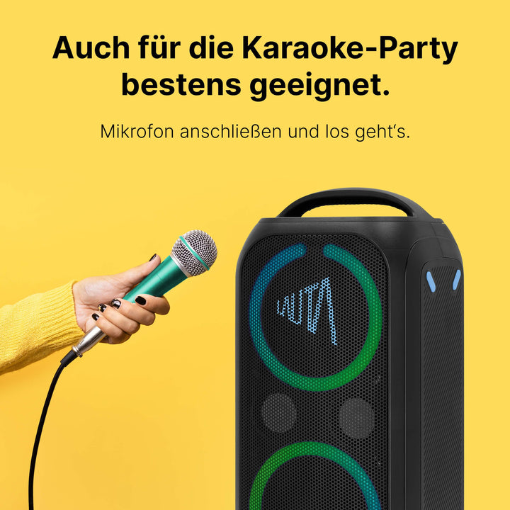 Bluetooth Partybox 80W RMS 103dB mit LED-Lichtshow und IPX4-Schutz - Bild 10
