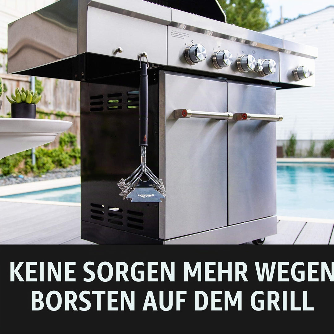 Grillbürste borstenlos Edelstahl 3-in-1 Kopf 45 cm - Bild 6