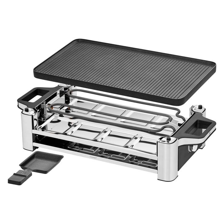 Raclette-Grill 8 Personen Edelstahl 1500W wendbare Grillplatte - Bild 8