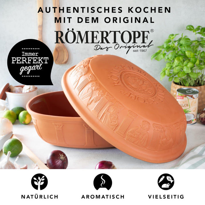 Tontopf Bräter 7 L für 8 Personen Gänsebräter mit Deckel - Bild 2