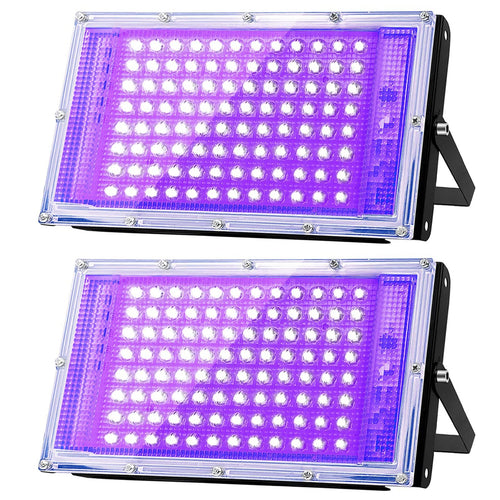 UV Schwarzlicht Strahler 100W LED IP66 wasserdicht 395-400nm 2er-Set