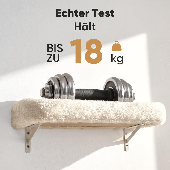 Katzen Kletterwand Set 10-teilig Multiplexholz mit Hängematte beige