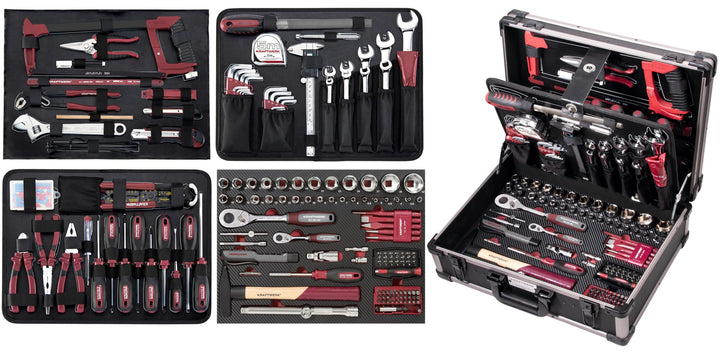 Werkzeugkoffer Alu bestückt 263-tlg. mit 1/4" + 1/2" Steckschlüsselsatz - Bild 2
